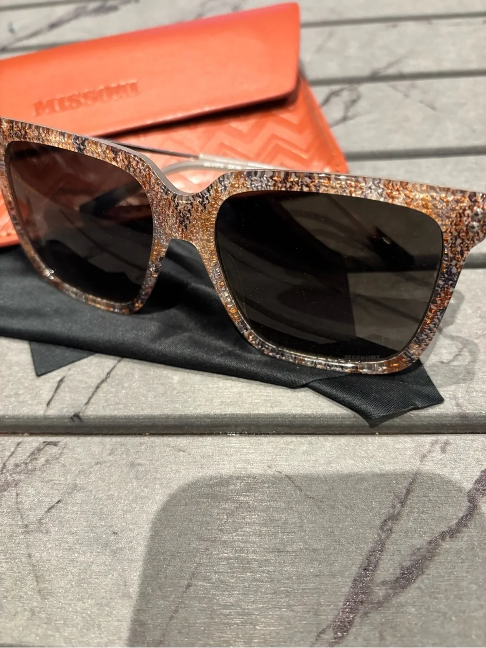 Authentic Designer Missoni Women’s Sunglasses  Square Frames . Made in Italy